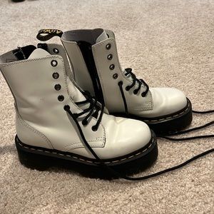 Like new white platform doc martens